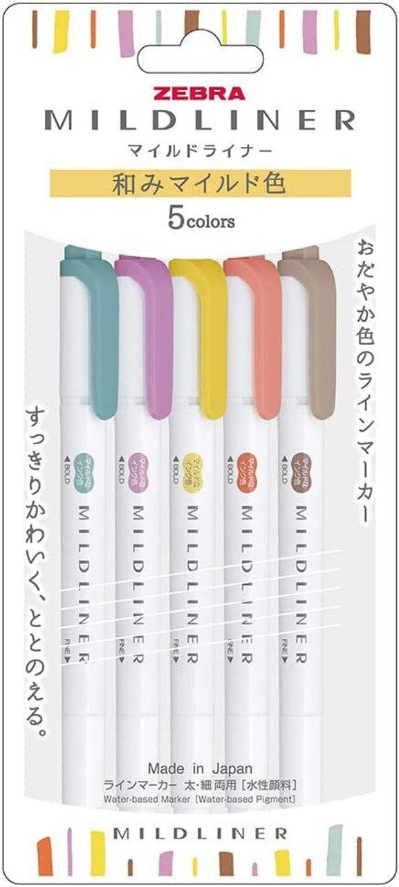 Mildliner Soft Mild 5 Color Set - Techo Treats