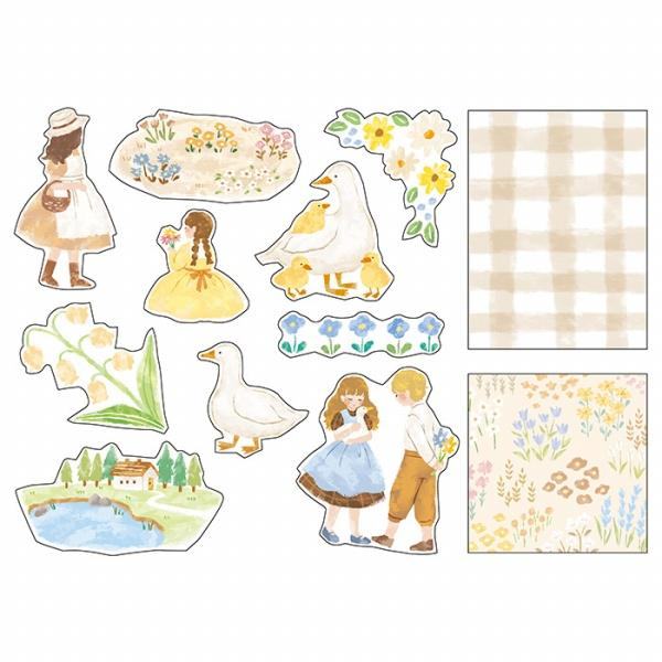 MIND WAVE Blooming Flake Sticker - Beige - Default Title by Techo Treats Stationery
