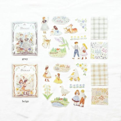 MIND WAVE Blooming Flake Sticker - Beige - Default Title by Techo Treats Stationery