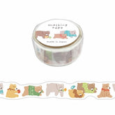 MIND WAVE Hokkori Die-cut Masking Tape - Bear - Default Title by Techo Treats Stationery