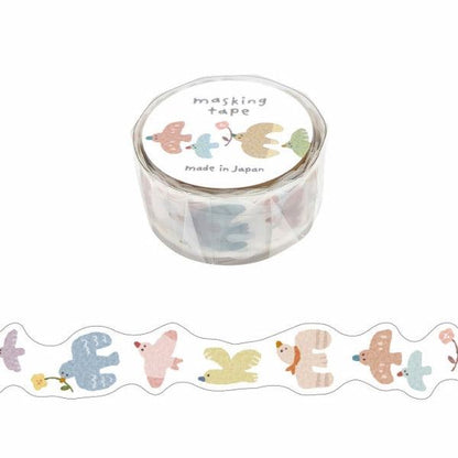 MIND WAVE Hokkori Die-cut Masking Tape - Bird - Default Title by Techo Treats Stationery