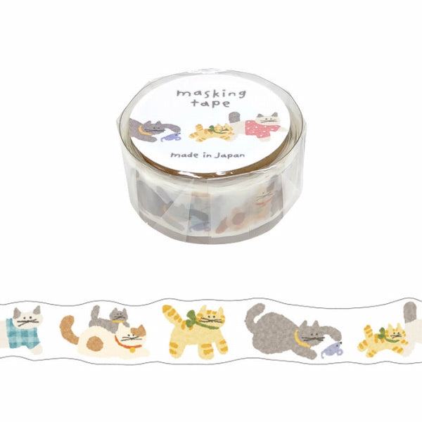 MIND WAVE Hokkori Die-cut Masking Tape - Cat - Default Title by Techo Treats Stationery