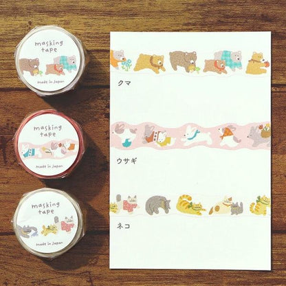MIND WAVE Hokkori Die-cut Masking Tape - Cat - Default Title by Techo Treats Stationery