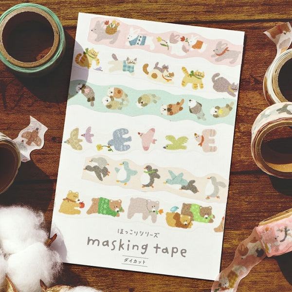 MIND WAVE Hokkori Die-cut Masking Tape - Otters - Default Title by Techo Treats Stationery