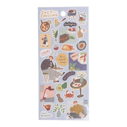 MIND WAVE Just Chilling Sticker - Time for dinner - Default Title by Techo Treats Stationery
