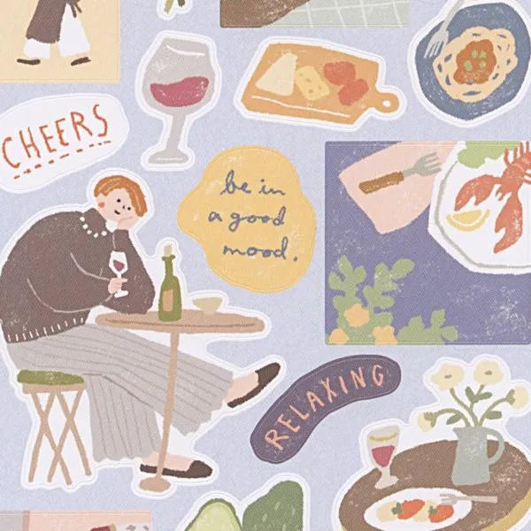 MIND WAVE Just Chilling Sticker - Time for dinner - Default Title by Techo Treats Stationery