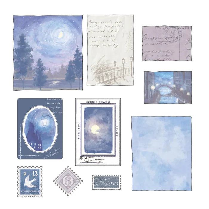 MIND WAVE Landscape Series Flake Sticker - Moonlight - Default Title by Techo Treats Stationery