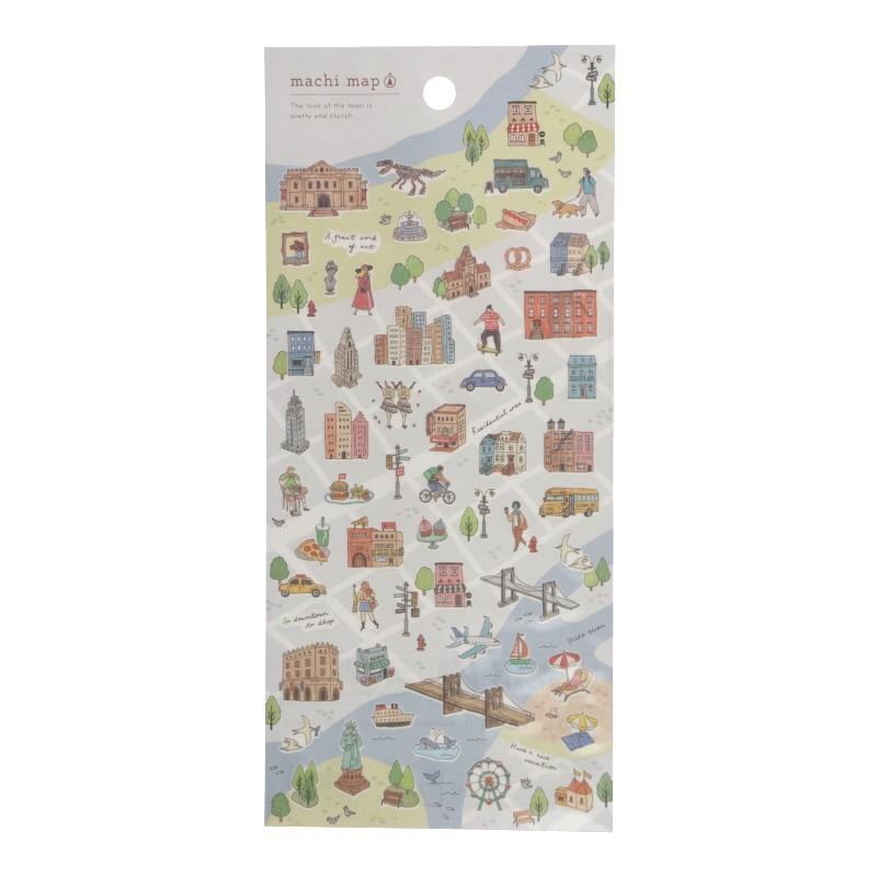 MIND WAVE machi map Sticker - Blue City - Default Title by Techo Treats Stationery