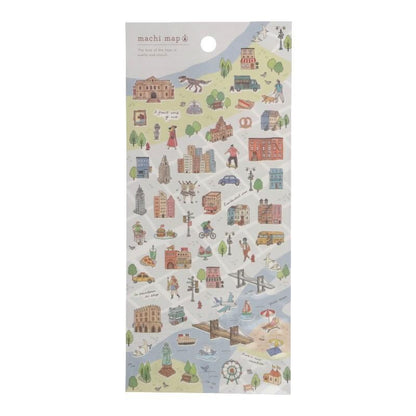 MIND WAVE machi map Sticker - Blue City - Default Title by Techo Treats Stationery