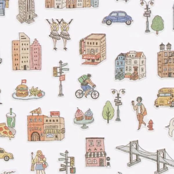 MIND WAVE machi map Sticker - Blue City - Default Title by Techo Treats Stationery