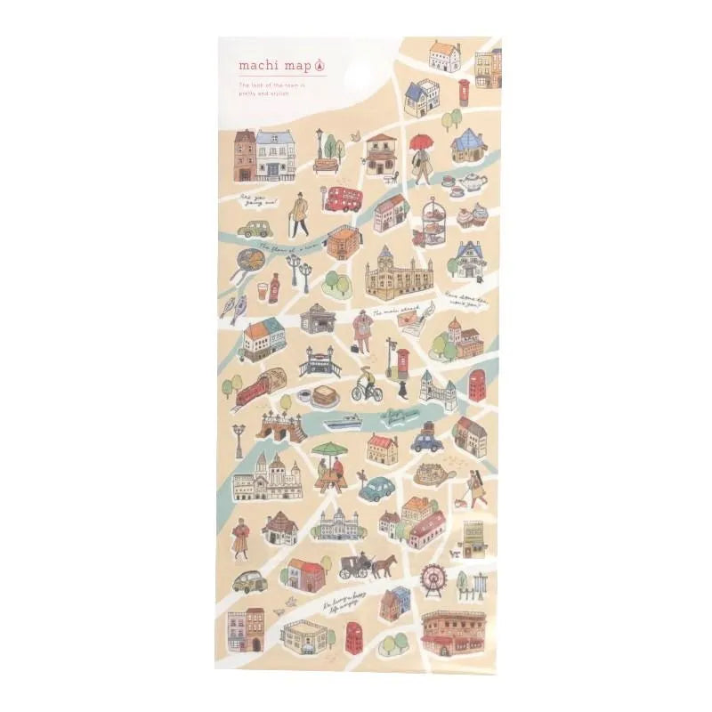 MIND WAVE machi map Sticker - Brown City - Default Title by Techo Treats Stationery