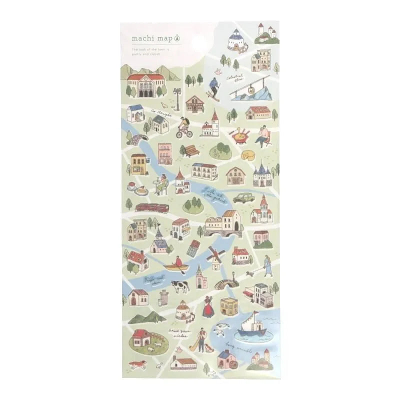 MIND WAVE machi map Sticker - Green City - Default Title by Techo Treats Stationery