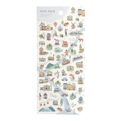 MIND WAVE machi map Sticker - White City - Default Title by Techo Treats Stationery