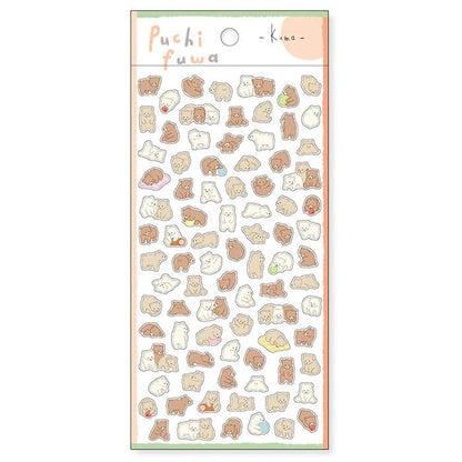 MIND WAVE Puchifuwa Tiny Puffy Sticker - Bear - Default Title by Techo Treats Stationery