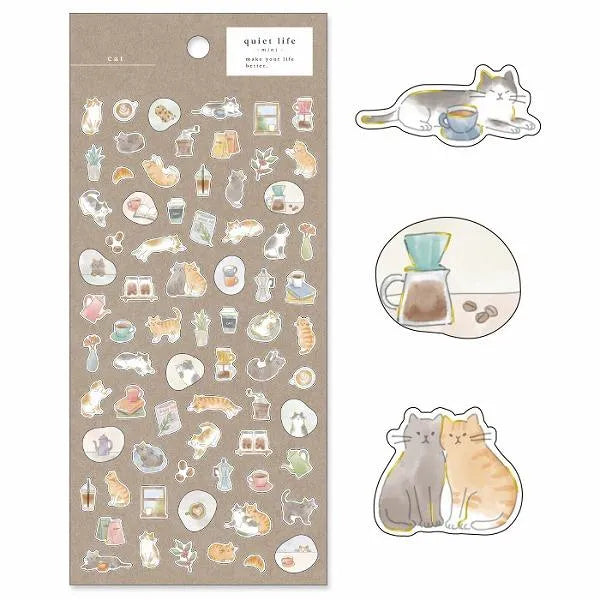MIND WAVE quiet life - mini - Sticker - Cat - Default Title by Techo Treats Stationery