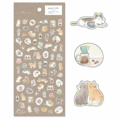 MIND WAVE quiet life - mini - Sticker - Cat - Default Title by Techo Treats Stationery