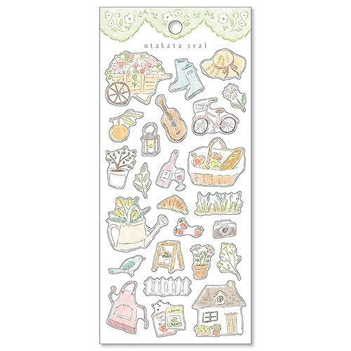 MIND WAVE utakata seal - Garden - Default Title by Techo Treats Stationery