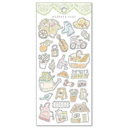 MIND WAVE utakata seal - Garden - Default Title by Techo Treats Stationery