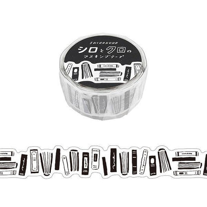 MIND WAVE White and Black Die-cut Masking Tape - Books - Default Title by Techo Treats Stationery