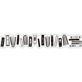 MIND WAVE White and Black Die-cut Masking Tape - Books - Default Title by Techo Treats Stationery