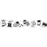 MIND WAVE White and Black Die-cut Masking Tape - Coffee - Default Title by Techo Treats Stationery