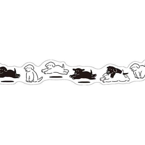 MIND WAVE White and Black Die-cut Masking Tape - Dogs - Default Title by Techo Treats Stationery