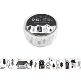 MIND WAVE White and Black Die-cut Masking Tape - Lifestyle - Default Title by Techo Treats Stationery