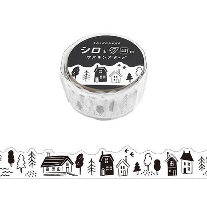 MIND WAVE White and Black Die-cut Masking Tape - Lifestyle - Default Title by Techo Treats Stationery
