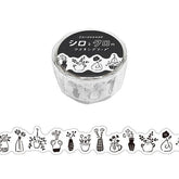 MIND WAVE White and Black Die-cut Masking Tape - Vase - Default Title by Techo Treats Stationery