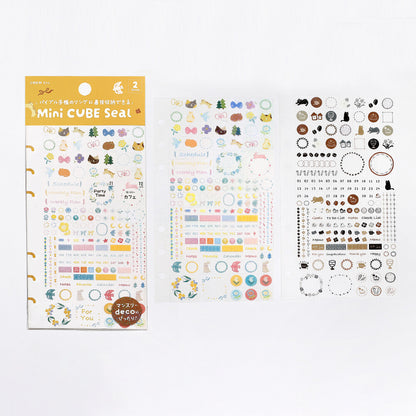 Mini CUBE Seal Planner Sticker - Flower and Coffee Day - Techo Treats