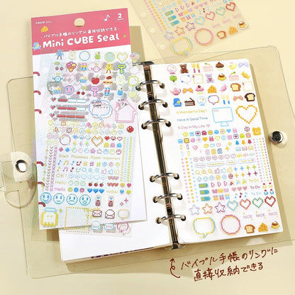 Mini CUBE Seal Planner Sticker - Pixel Graphics - Techo Treats