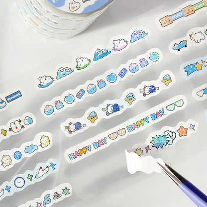 mini LINEA Roll Sticker - Pale Blue - Techo Treats