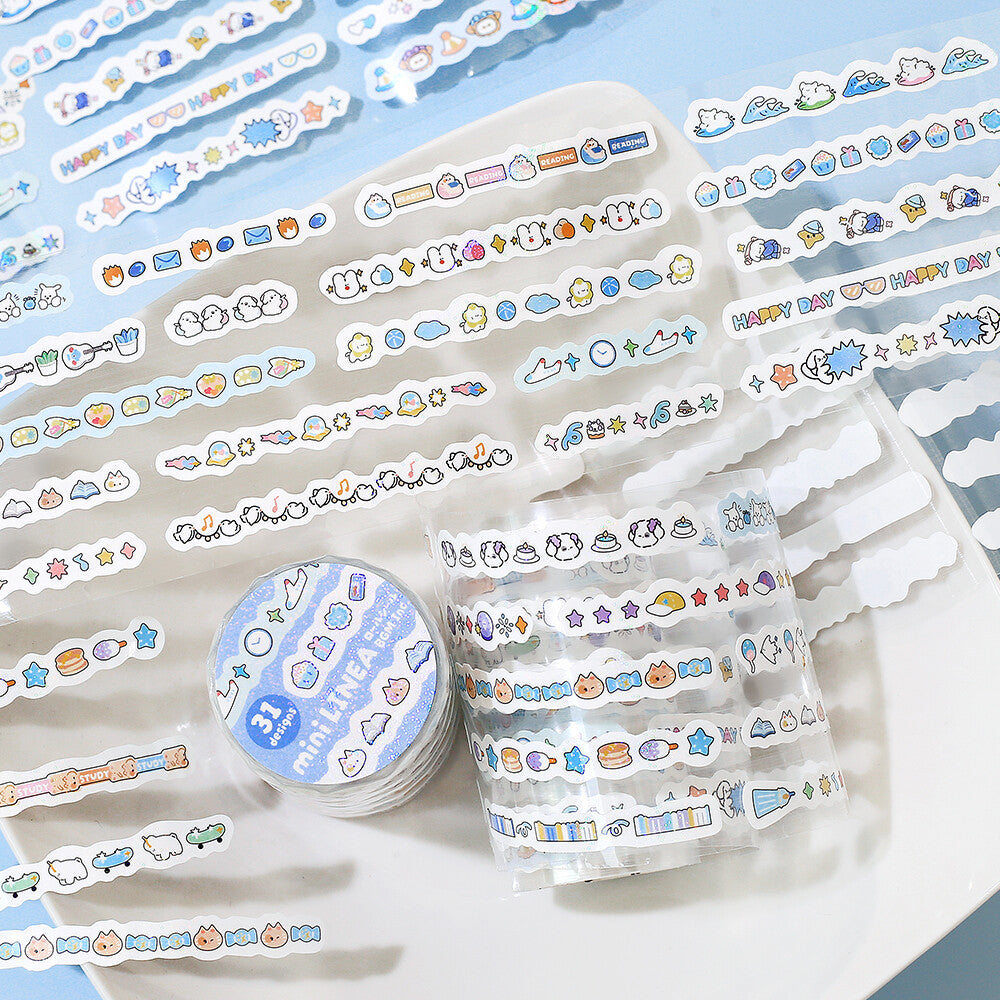 mini LINEA Roll Sticker - Pale Blue - Techo Treats