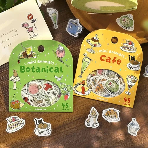 Mini Mini Animals Foil-stamped Flake Seal - Cafe - Techo Treats