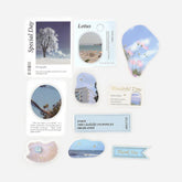 Mix Seal Photo Flake Stickers - Clear Blue - Techo Treats