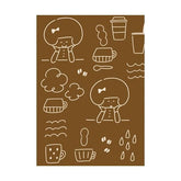 mizutama kokoro moyou Deco Seal - Chilling - Furukawa Shiko - Default Title by Techo Treats Stationery