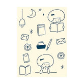 mizutama kokoro moyou Deco Seal - Silence - Furukawa Shiko - Default Title by Techo Treats Stationery