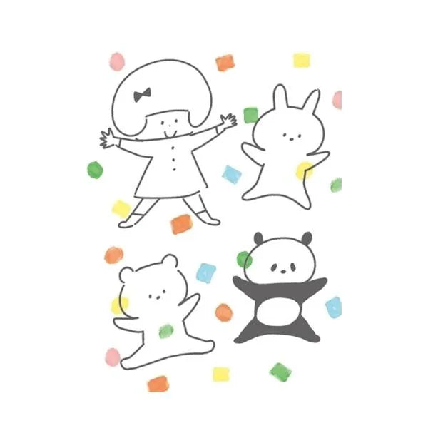 mizutama kokoro moyou Deco Seal - Waiwai - Furukawa Shiko - Default Title by Techo Treats Stationery