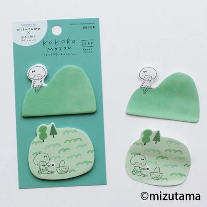 mizutama kokoro moyou Die-cut Sticky Notes - Breezy - Techo Treats