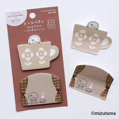 mizutama kokoro moyou Die-cut Sticky Notes - Chilling - Techo Treats