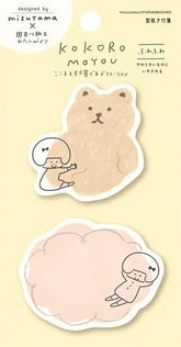 mizutama kokoro moyou Die-cut Sticky Notes - Fluffy - Techo Treats