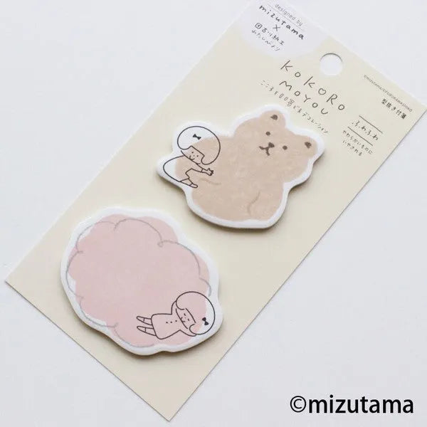 mizutama kokoro moyou Die-cut Sticky Notes - Fluffy - Techo Treats