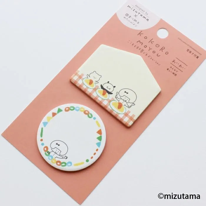 mizutama kokoro moyou Die-cut Sticky Notes - Waiwai - Furukawa Shiko - Default Title by Techo Treats Stationery