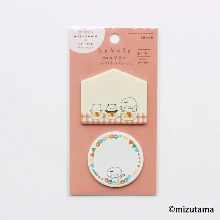 mizutama kokoro moyou Die-cut Sticky Notes - Waiwai - Techo Treats