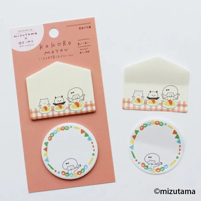 mizutama kokoro moyou Die-cut Sticky Notes - Waiwai - Techo Treats