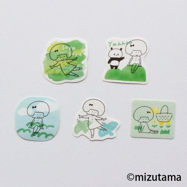 mizutama kokoro moyou Flake Stickers - Breezy - Furukawa Shiko - Default Title by Techo Treats Stationery