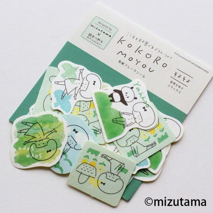 mizutama kokoro moyou Flake Stickers - Breezy - Furukawa Shiko - Default Title by Techo Treats Stationery