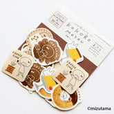 mizutama kokoro moyou Flake Stickers - Chilling - Furukawa Shiko - Default Title by Techo Treats Stationery