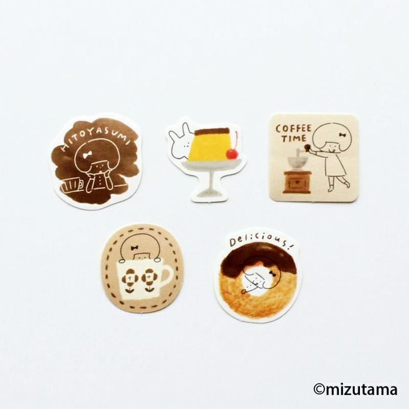 mizutama kokoro moyou Flake Stickers - Chilling - Furukawa Shiko - Default Title by Techo Treats Stationery