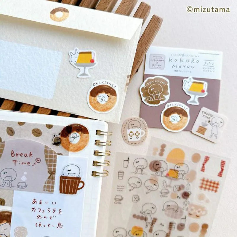 mizutama kokoro moyou Flake Stickers - Chilling - Techo Treats